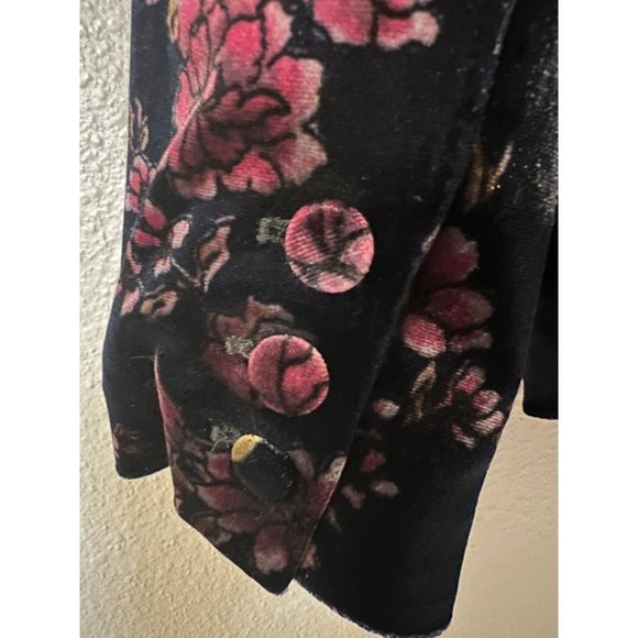 1. State Velvet Suit Jacket Blazer 4 6 Small Black Blue Purple Stretch - Picture 5 of 11